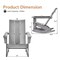 Costway Patio Adirondack Rocking Chair All Weather HDPE Porch Rocker 330lbs Grey Outdoor